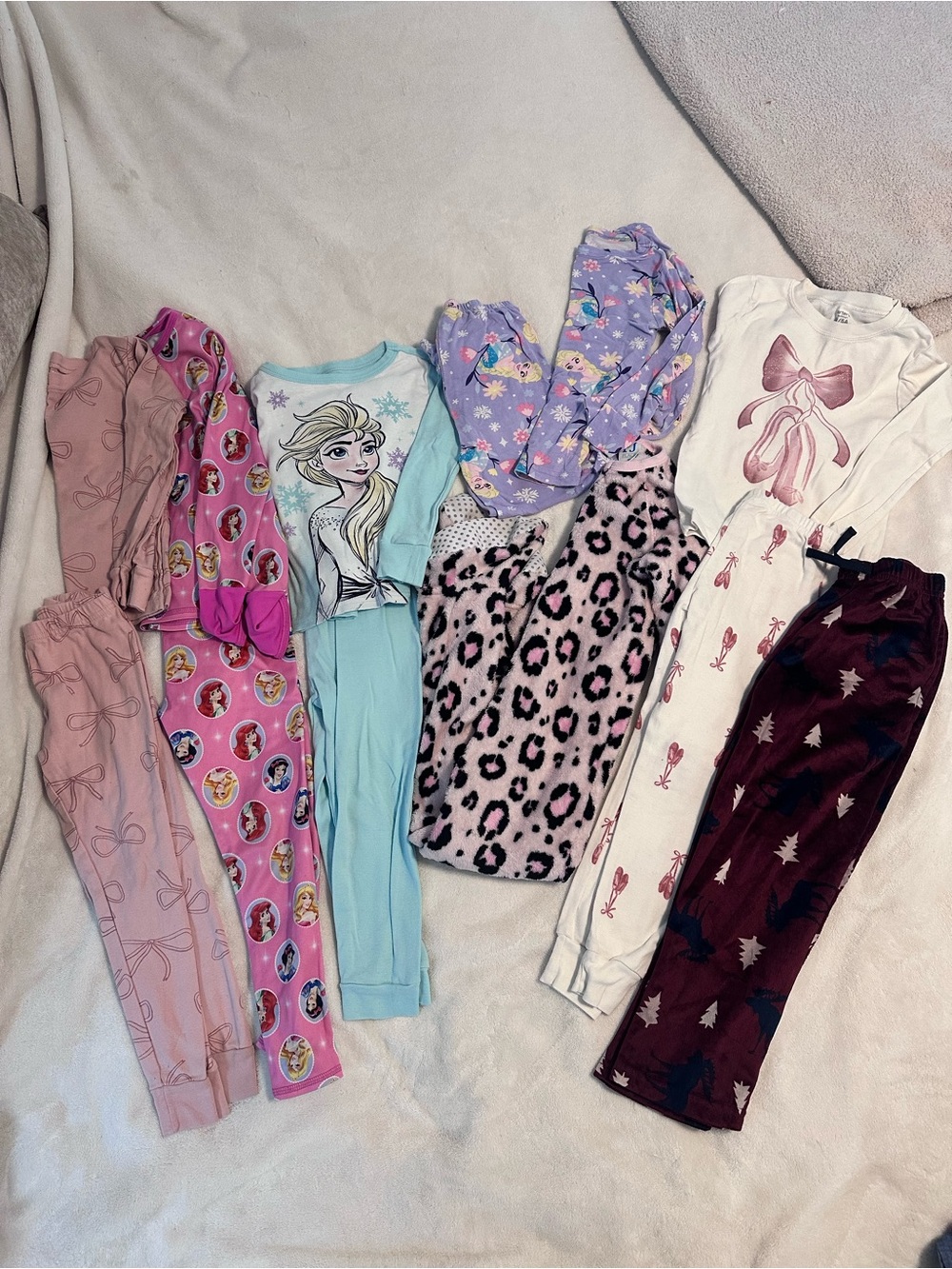 12 Piece Lot of girls fall/winter pajamas size 4/5